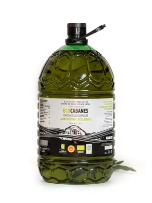 Oli d’Oliva Verge Extra Ecològic garrafa EcoCabanes de Juncosa 5l