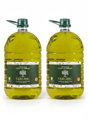 Pack garrafes Oli d'Oliva Verge Extra Vergroc Camp de Cervià 5 l