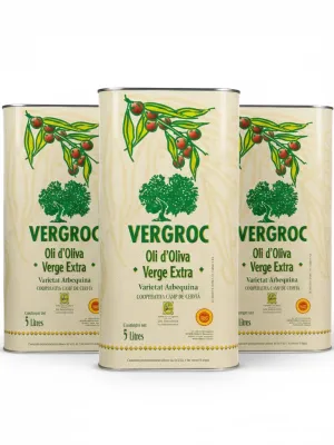 Pack 3 llaunes Oli d'Oliva Verge Extra Vergroc Camp de Cervià 5 l