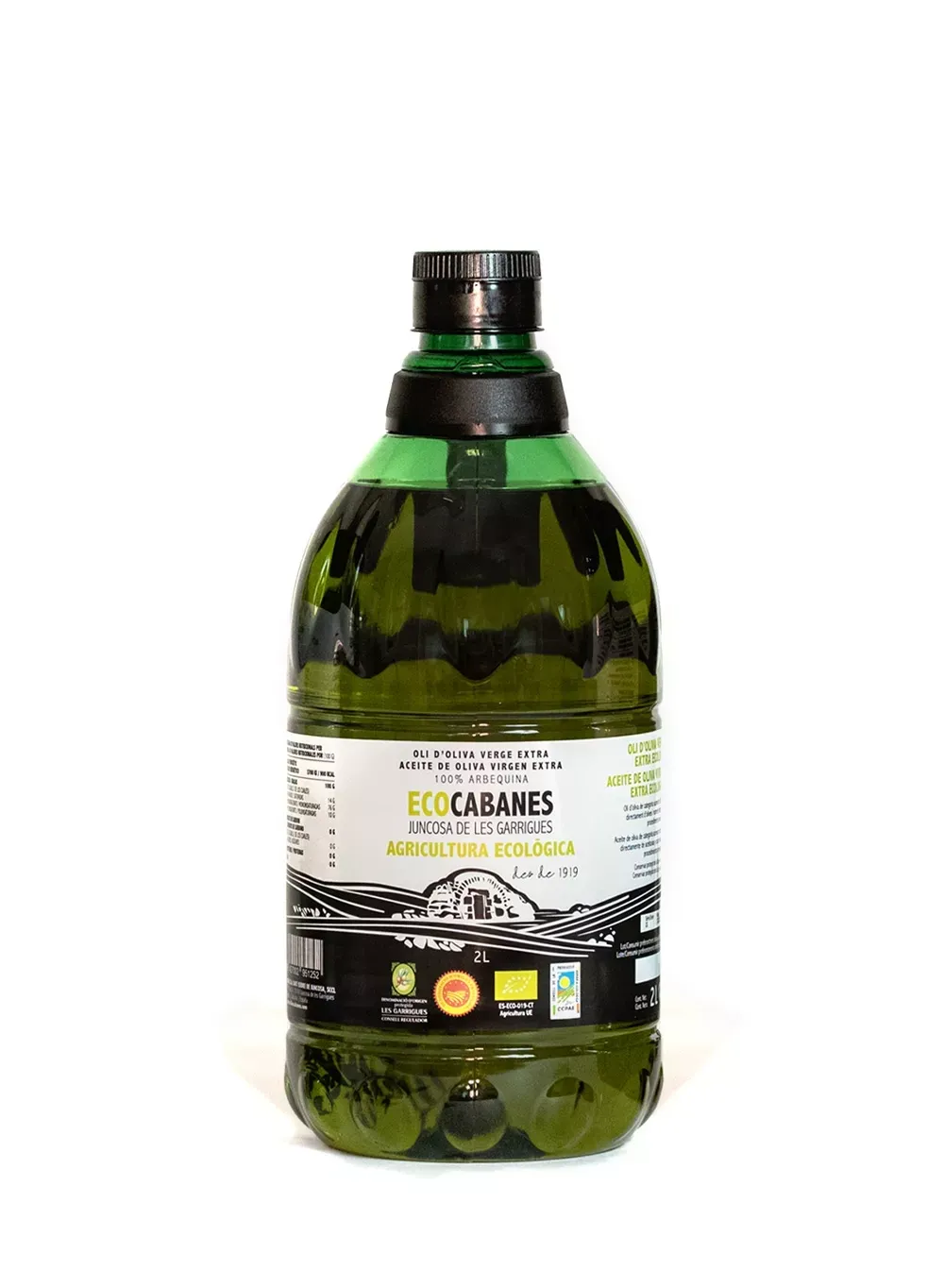 Oli d’Oliva Verge Extra Ecològic garrafa EcoCabanes de Juncosa 2l