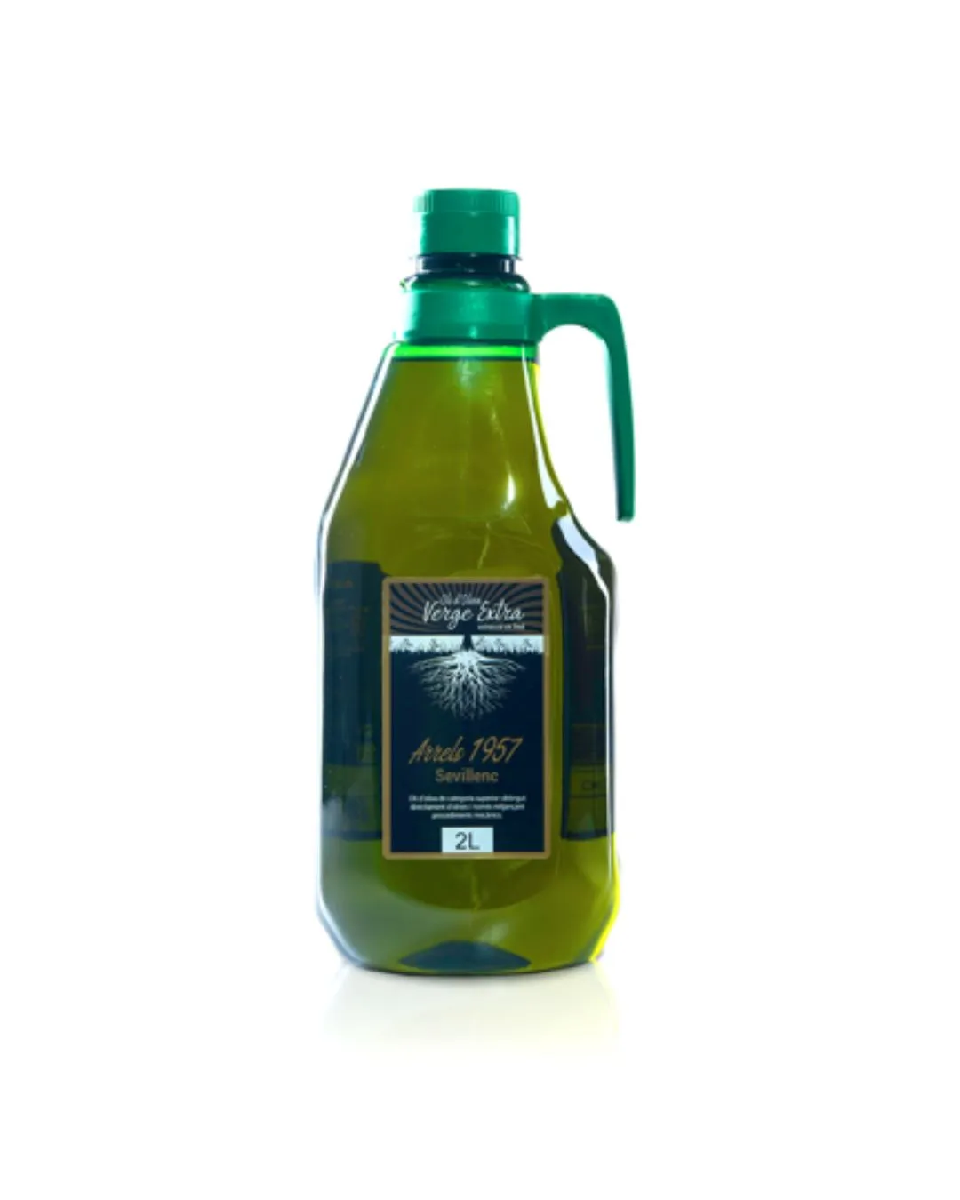 Oli d'Oliva Verge Extra garrafa Arrels 1957 Sevillenca Coperelló