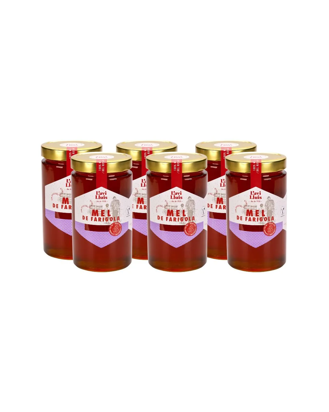 Pack 6 pots de mel de Farigola El Rebost de l'Avi Lluís 970 g