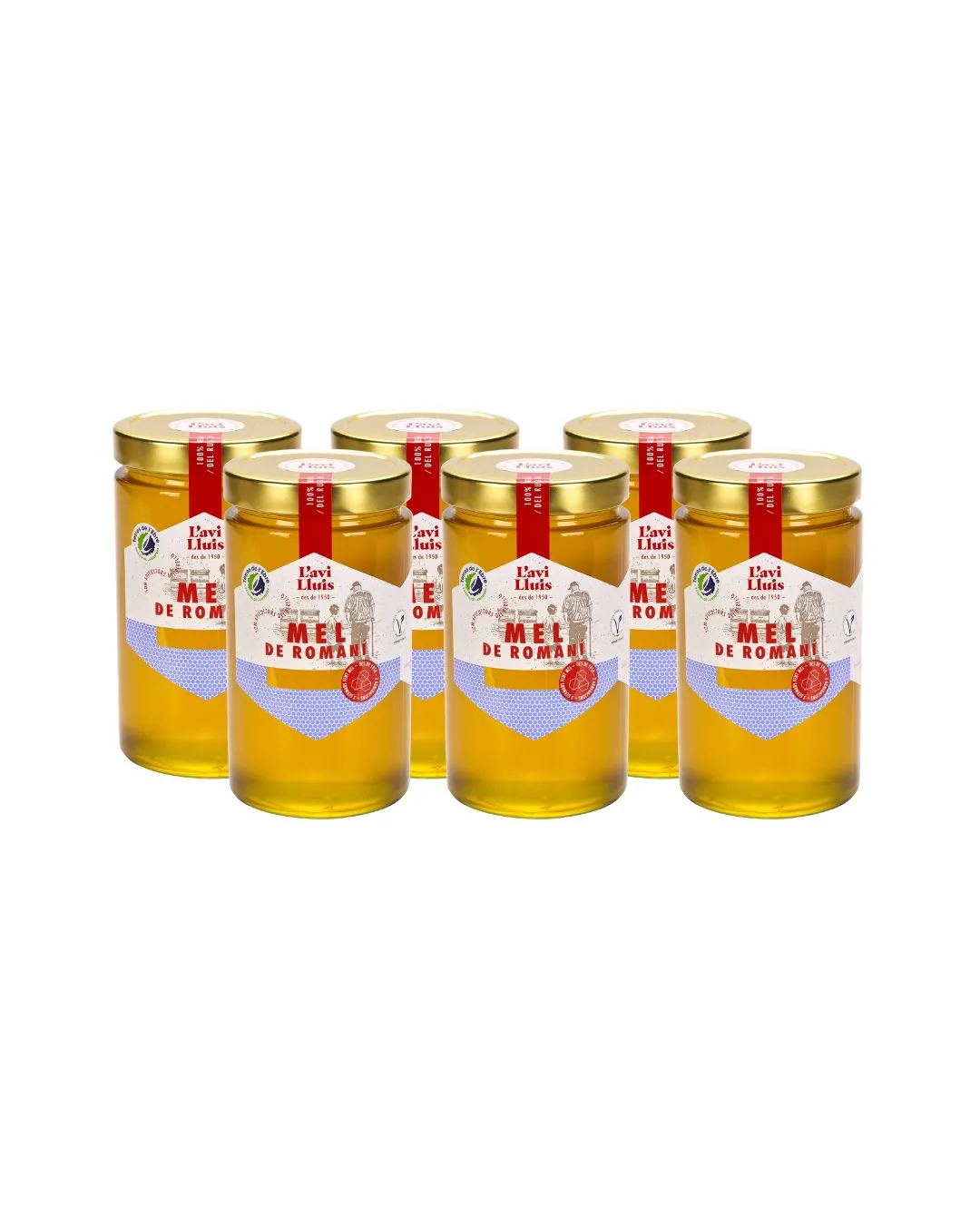 Pack 6 pots de mel de Romaní El Rebost de l'Avi Lluís 970 g