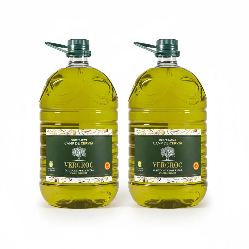 Pack garrafes Oli d'Oliva Verge Extra Vergroc Camp de Cervià 5 l