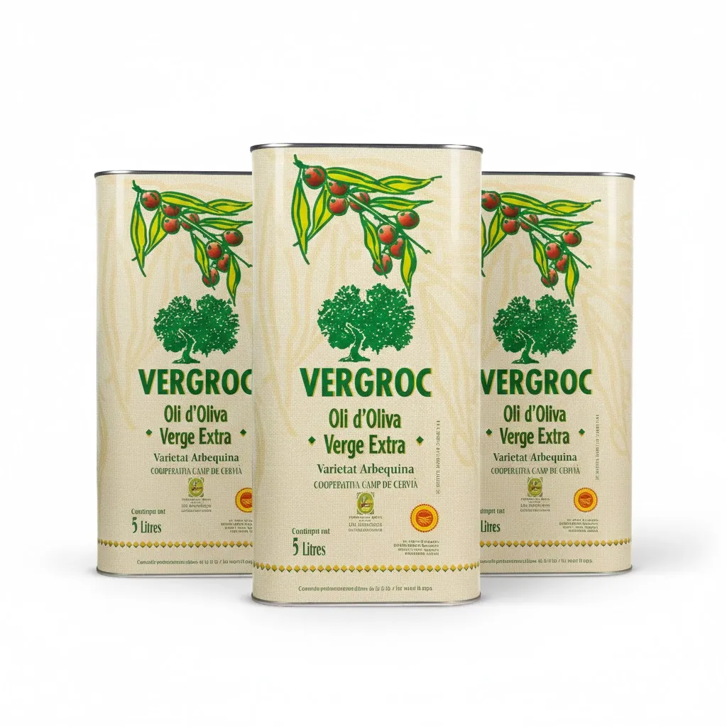 Pack 3 llaunes Oli d'Oliva Verge Extra Vergroc Camp de Cervià 5 l