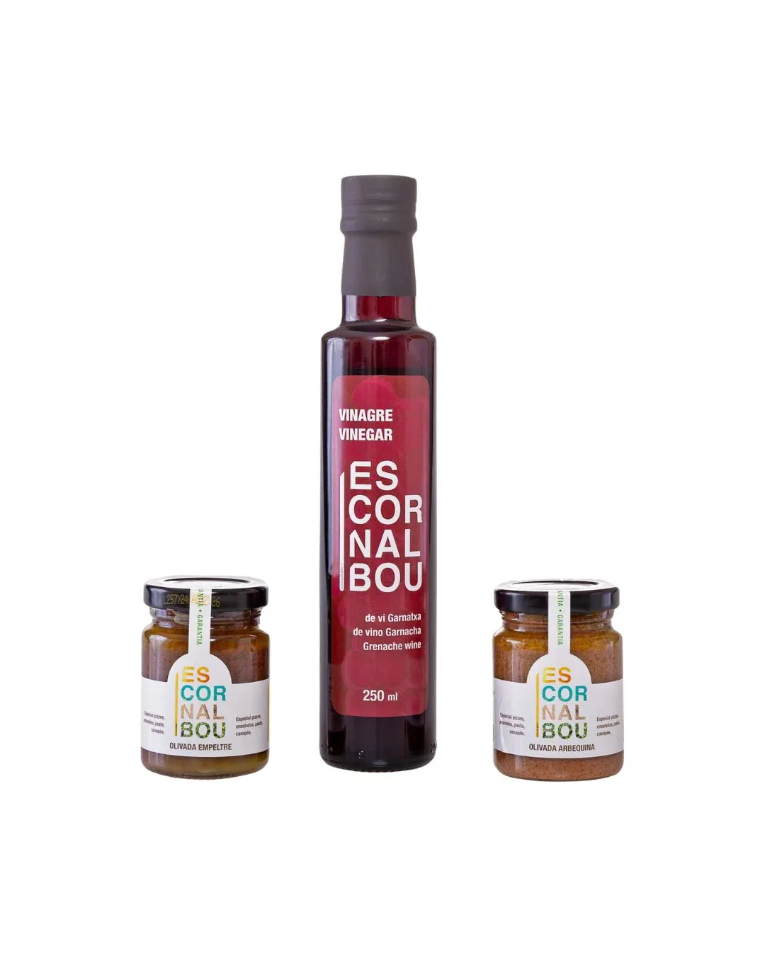 Pack vinagre de vi de garnatxa 250 ml + 2 olivades 90 g Agrícola Riudecanyes