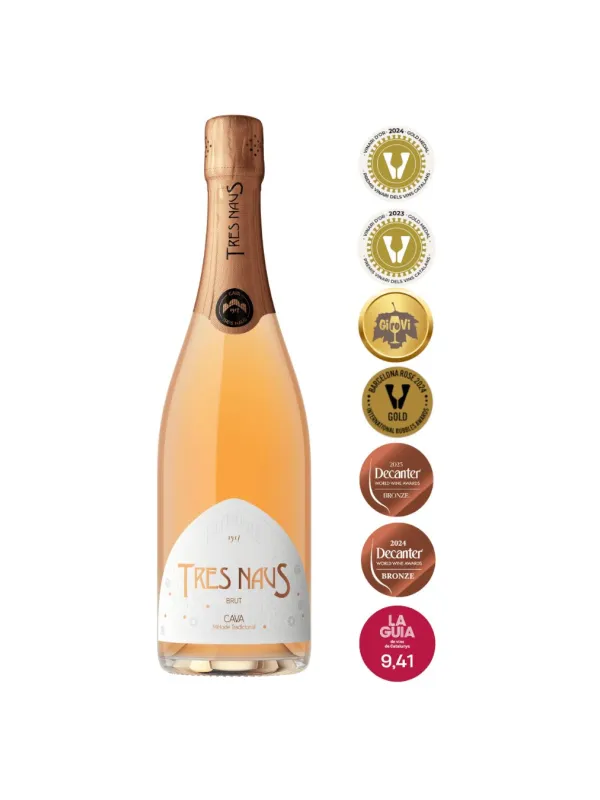 Producte Cava Brut Rosat Tres Naus Pàl·lid Domenio Wines Imatge