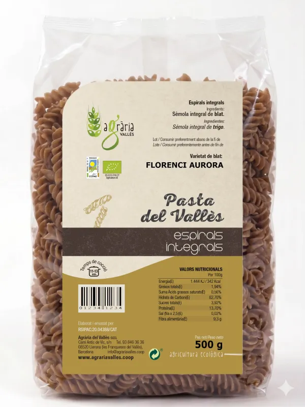 Producte Espirals integrals Eco Agrària del Vallès 500 g Imatge