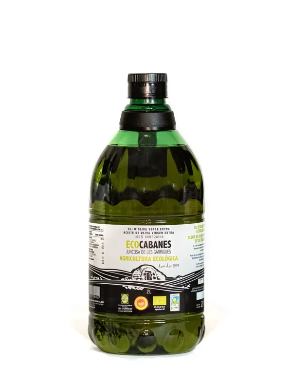Oli d’Oliva Verge Extra Ecològic garrafa EcoCabanes de Juncosa 2l
