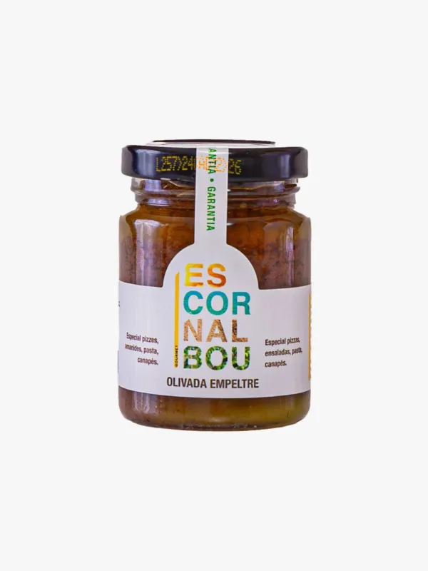 Producte Olivada d'olives arbequines empeltre ecològiques Escornalbou Agrícola Riudecanyes 90 g Imatge