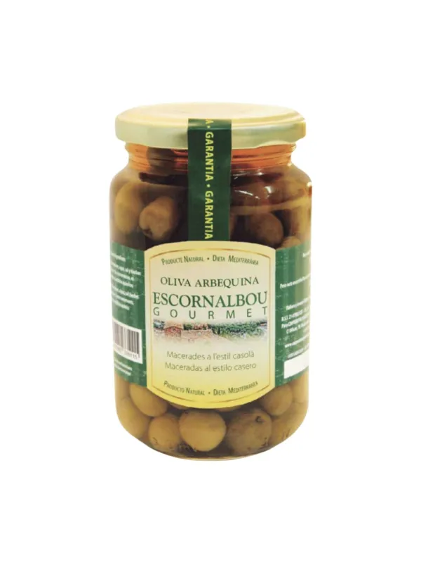 Producte Olives arbequines gourmet Escornalbou Agrícola Riudecanyes 370 g Imatge