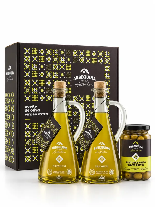 Producte Lot 2 setrills oli d'oliva verge extra 500 ml + Olives Arbequina 250 g Imatge