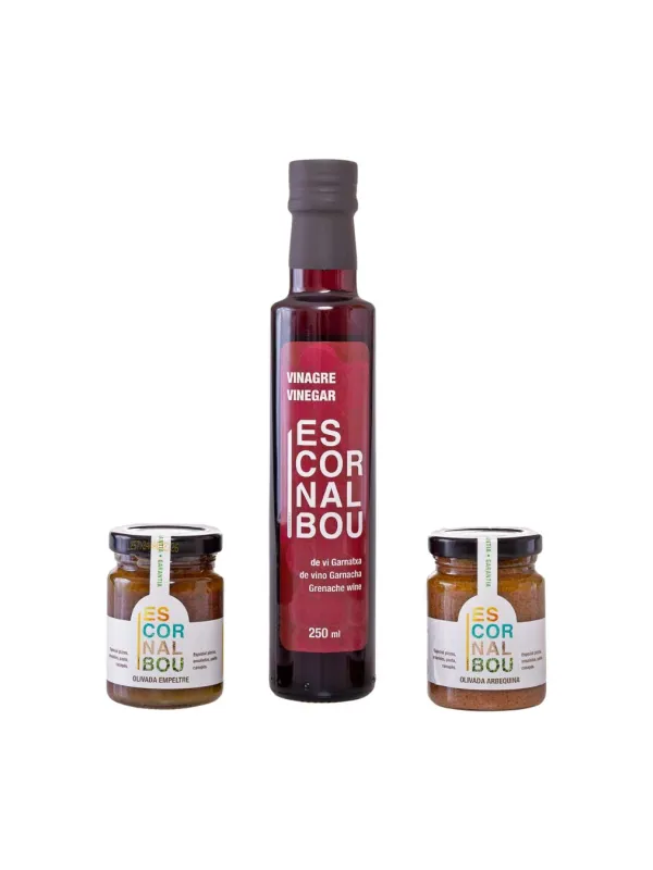 Producte Pack vinagre de vi de garnatxa 250 ml + 2 olivades 90 g Agrícola Riudecanyes Imatge